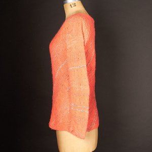 Vintage 1990s Pink and Silver Knit Sweater Mini Dress